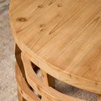 Table basse d'appoint en bois massif, style Wabi-Sabi vintage et rétro, pour salon, B&B, café, ou comme commode d'angle.