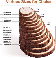 Tranches de bois naturelles non finies avec trou pré-percé, cercles en bois pour artisanat, écorces naturelles originales, décorations de Noël, tranches de bois de pin à suspendre