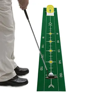 Indoor Professional Portable Roll Up Accurate Golf Club Putt Trainer and Practice Blanket