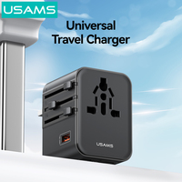USAMS CC309 Wontravel Pengisi Daya Dinding Internasional Dual Type C Adaptor Perjalanan Multifungsi Pengisi Daya All in One Adaptor Perjalanan