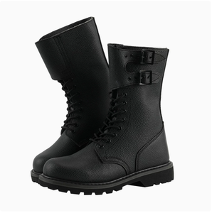 DF Leather High Boots Rubber Soles Training Boots Comfortable and Breathable Shoes Safety Shoes Combat Boots - Product Image 6