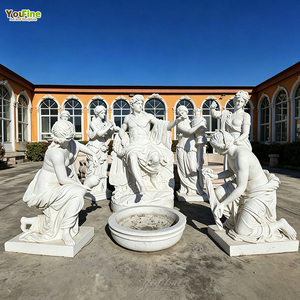 Statue d'Apollon grandeur nature en marbre blanc, sculpture de figure humaine de la <span class=keywords><strong>mythologie</strong></span> <span class=keywords><strong>grecque</strong></span> <span class=keywords><strong>et</strong></span> <span class=keywords><strong>romaine</strong></span>, sculptée à la main, pour jardin, extérieur, villa, hôtel - Product Image 1