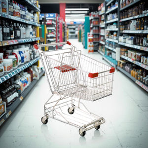 कारखाने थोक सुपरमार्केट प्रकाश-वजन फोल्डिंग ट्रॉली अनुकूलित 4-पहिया स्टील धातु कार्ट पीपी सामग्री दुकान का उपयोग - Product Image 4