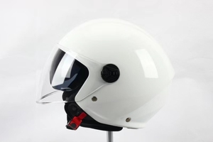 Casque ouvert 3/4 ECE 22.06, léger, style rétro brillant, avec double visière et lentille intérieure teintée - Product Image 6