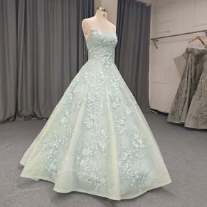 Robes de Quinceañera Lsany237 vert menthe moderne, épaules dénudées, appliques florales, dentelle, antistatiques, pour fête des 15 ans des jeunes filles - Product Image 6