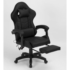 Chaise de jeu RGB avec 7 points de massage, inclinable, pivotante à 360°, pour adultes, design moderne avec haut-parleur Bluetooth - Product Image 3
