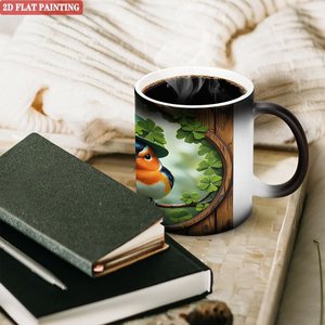 Standard Size Sublimation <b>Ceramic</b> <b>Mug</b> 11oz Frosted Black Heat Sensitive Magic Coffee Cup - Product Image 3