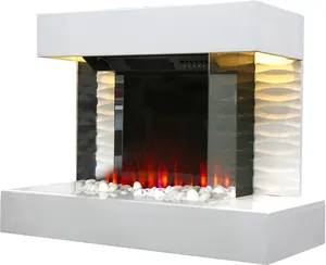 Modern Fireplace Decor Wall Mounted Electric Fireplace Heater With Remote Control