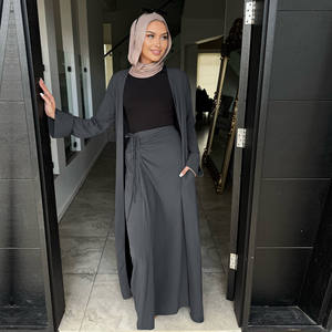 Abaya 2026 Eid Ramadan, ensembles de vêtements musulmans pour femmes, haut et <span class=keywords><strong>jupe</strong></span> en 2 pièces, ensemble coordonné Abaya, vêtements islamiques pour femmes - Product Image 6