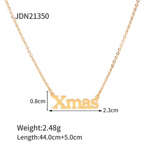Ensemble de bijoux de Noël en gros plaqué or avec lettres pour femmes - Product Image 5