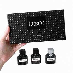 Mini Kit de Fragancia EDP Portátil Unisex, Diseño Piramidal, Botella de Vidrio Transparente Negra, Aroma Floral Amaderado en Capas, al por Mayor - Product Image 6