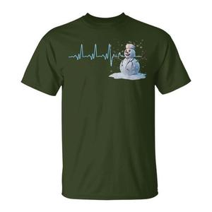 Camiseta navideña con diseño de muñeco de nieve y latido del corazón para enfermeras, regalo de Navidad para profesionales de la salud - Product Image 1