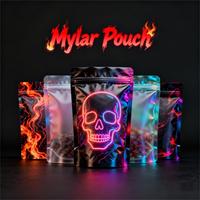 Pochette holographique Mylar 3.5G à fermeture éclair, style rétro Vaporwave Palm Tree, anti-odeur, avec logo personnalisé, directement du fabricant