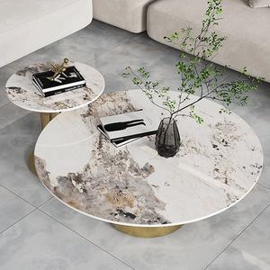 סלון יוקרתי יוקרתי מודרני סלון עגול שולחן קפה יצירתי מפלדת אל חלד עם ריהוט ביתי - Product Image 5