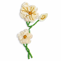 Applique de fleur de coquelicot perlée et pailletée faite à la main pour robes, tenues de mariée, cheongsams, embellissement de tissus et travaux de couture DIY