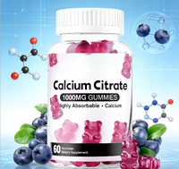 Gommes de citrate de calcium pour adultes – Complément de santé pour une meilleure densité osseuse, soutien musculaire et immunitaire – À croquer, haute absorption – Pour femmes