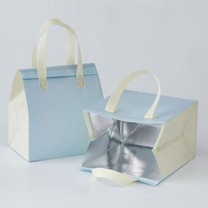 กระเป๋าเก็บความเย็นแบบใช้แล้วทิ้ง ทำจากอลูมิเนียมฟอยล์ PP Non Woven ทนทาน สำหรับขนม ของว่าง กาแฟ อาหารเดลิเวอรี่ ขนาดเล็ก พร้อมฉนวนกันความร้อน - Product Image 3