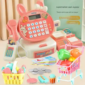 Children's cash register simulation supermarket cash register cartoon rabbit shopping computer girl toy gift wholesale