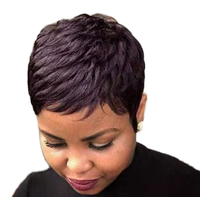 Rambut Manusia Asli Remy Virgin Brasil India 100% Alami Harga Grosir Murah untuk Pixie Curls Tersedia Wig Kecil