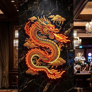 Letrero LED de Neón Personalizado con Dragón Dorado Tradicional, Letrero de Dragón Imperial para Sala de Juegos de Alto Nivel - Product Image 1