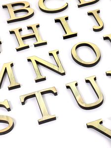 Autocollant Mural Décoratif Doré 3D en Acrylique Effet Miroir Lettres Alphabet Anglais Auto-Adhésif pour la Décoration Intérieure (Vente en Gros) - Product Image 5