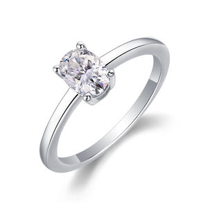 فضة إسترليني S925 كلاسيكية 5*7 مع قطع بيضاوية خطوبة مويسانيتي مجوهرات راقية للنساء - Product Image 1