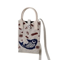 Sac à main portable en tricot de dessin animé mignon NicheDesign, mini sac à main pour téléphone portable, polyvalent, bandoulière, porte-monnaie, essentiel de voyage, sac fourre-tout