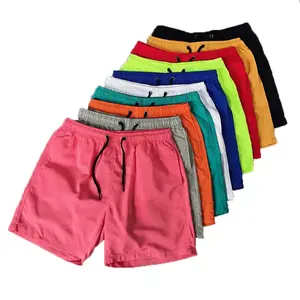 Stock de ropa de playa para hombre, pantalones cortos de verano, Color sólido, venta al por mayor