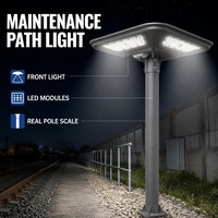Lámpara Solar Monocristalina de 360 Grados con Montaje en Poste, Batería de 40AH, para Jardín Exterior, Plaza Comercial