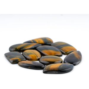 Cabujones de Ojo de Tigre Negro de Formas Mixtas 20-30mm, Gemas Naturales Pulidas para la Fabricación de Joyas - Product Image 2