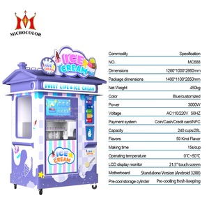 Robot bán kem tự động thương mại 3 hương vị Thành phần sữa Mềm phục vụ Máy bán kem tự động - Product Image 4