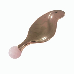 Cooling Rose Quartz Eye Wand with Zinc Alloy Handle – Facial <b>Massage</b> Roller for Eye Cream Absorption - Product Image 6