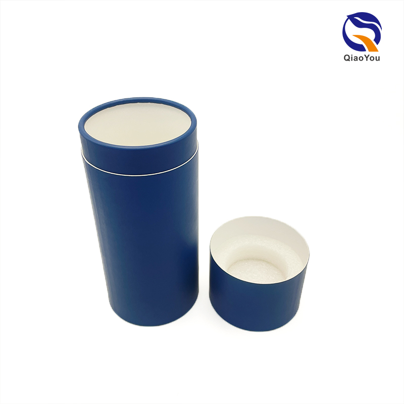 Custom Size Eco-friendly Luxury Blue Color Paper Tube Boxes Packaging for All Industries