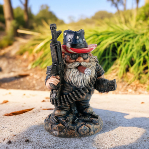 Figura de <span class=keywords><strong>Guerrero</strong></span> Enano de Camuflaje <span class=keywords><strong>Americano</strong></span> de Resina - Pieza Decorativa de Estilo Rústico Pintada a Mano para Decoración de Escritorio/Patio - Product Image 4