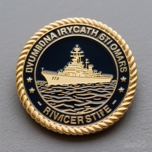 Monedas Conmemorativas de Alta Calidad de Fábrica, Diseño Personalizado, Forma de Barco, Elegantes, con Baño de Oro - Product Image 4