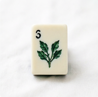 Jeu de tuiles de mahjong en acrylique écaille de tortue, durable, écologique, personnalisé, cadeau de voyage, jeu de divertissement, motifs paon et fleurs, 4