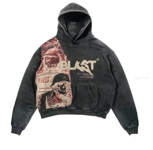 POHADON Oversized Y2K Zip Up Hoodie For Women Men Gothic