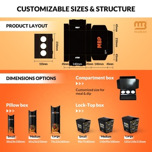 Caja <span class=keywords><strong>de</strong></span> Cartón Personalizada para Empanadas con Compartimento para Salsa, Envase Individual para Dumplings, Cajas <span class=keywords><strong>de</strong></span> Embalaje para Comida Rápida para Llevar - Product Image 6