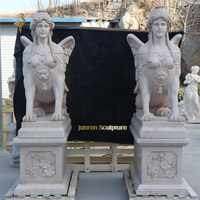 Statue de Sphinx en marbre de jardin grec de grande taille, design personnalisé, best-seller d'usine, à vendre