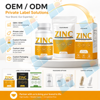 Capsules de complexe de zinc à marque privée avec vitamine C et cuivre, complément de soutien immunitaire, fabricant OEM ODM