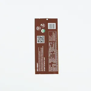 Impresión del logotipo del cliente, bolsas de plástico Mylar con sellado térmico, papel de aluminio Rectangular 4G, caramelo, seta, mascota, embalaje de barra de Chocolate
