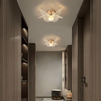 Lampe de plafond papillon de luxe simple pour couloir, lampe créative pour hall d'entrée et balcon