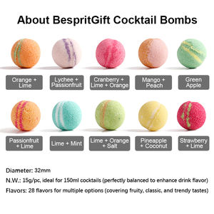 BespritGift Vente en gros de bombes effervescentes de cocktail haut de gamme personnalisées, bombes de cocktail comestibles, boules effervescentes pour boissons, pour cadeaux personnels - Product Image 4