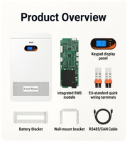 Batteries Solaires 48v 10kw 5kwh Pack de Batteries 24v Powerwall 51.2v 100ah 200ah 300ah Lithium-Ion Lifepo4 pour la Maison