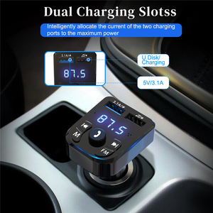 Carro Mãos-livres <span class=keywords><strong>Bluetooth</strong></span> 5.0 Transmissor FM Carro <span class=keywords><strong>Bluetooth</strong></span> Kit MP3 Modulador <span class=keywords><strong>Player</strong></span> Handsfree Receptor De Áudio 2 USB Carregador Rápido - Product Image 4