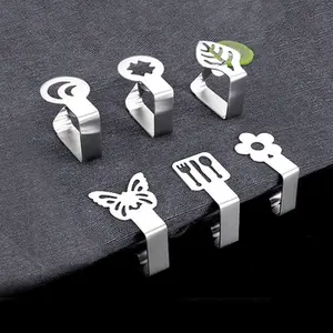 Stainless Steel Silver Table Cover Clamps Table Cloth Clips for Outdoor and Indoor