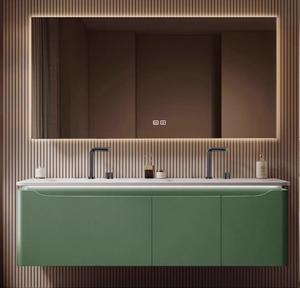 כלי סניטריים קיר תליית חדר אמבטיה רכוב יהירות עם כיור קרמיקה נגד משטח - Product Image 6