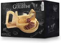 JUNJI Trancheuse à saucisses en bois Chorizo Guillotine Trancheuse à salami avec acier inoxydable pour trancher la trancheuse Biltong