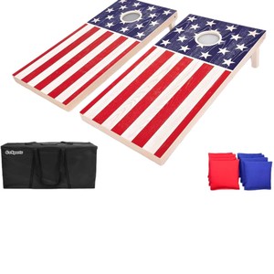 Juego de tablero de madera para lanzar bolsas de arena, tamaño mediano, para jugar en interiores y exteriores, con tableros de juego Corn Hole y bolsas de arena. - Product Image 2