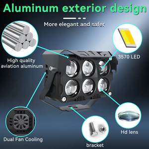 Faro Exterior para Motocicleta de Alta Potencia 120W, Luz de Trabajo LED de Doble Color Amarillo y Blanco con 6 Lentes para Jeep, SUV, Barco - Product Image 2